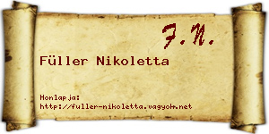Füller Nikoletta névjegykártya