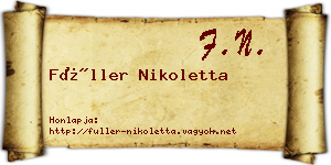 Füller Nikoletta névjegykártya