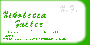 nikoletta fuller business card